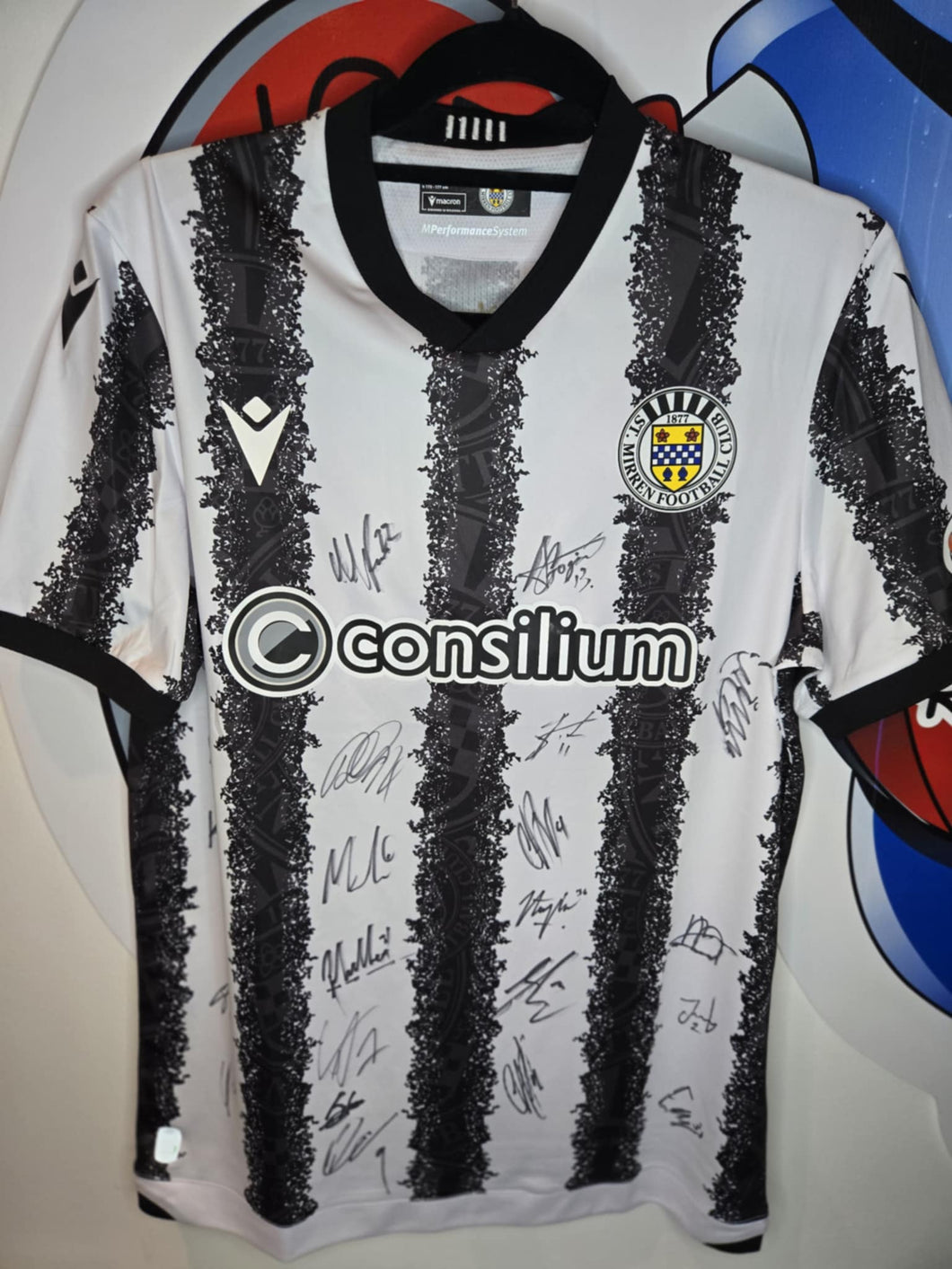 100% Authentic Signed St Mirren Full Team Football Club Shirt